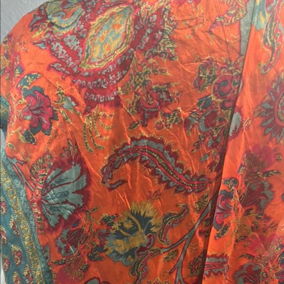 Indian Pashmina with ebroidered edge gorgeous vibrant colors - Picture 6 of 7